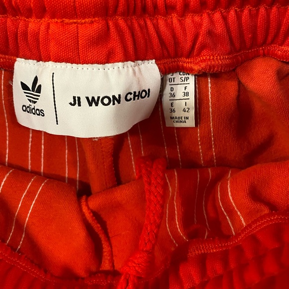 Adidas Women’s Ji Won Choi Track Pants Red and White Striped Joggers - Picture 7 of 12